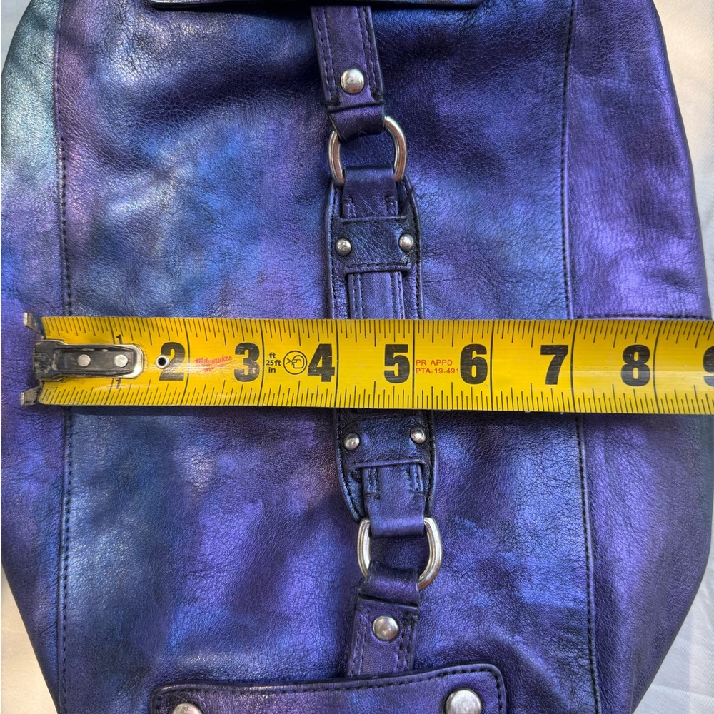 👀 Coach Iridescent Blue and Purple Ashley Satchel UPCYCLED OOAK EUC - Picture 8 of 11